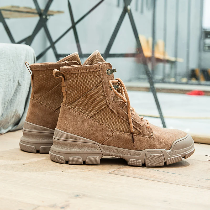 Женские ботинки с закругленным носком однотонные модные на плоской подошве A35-37