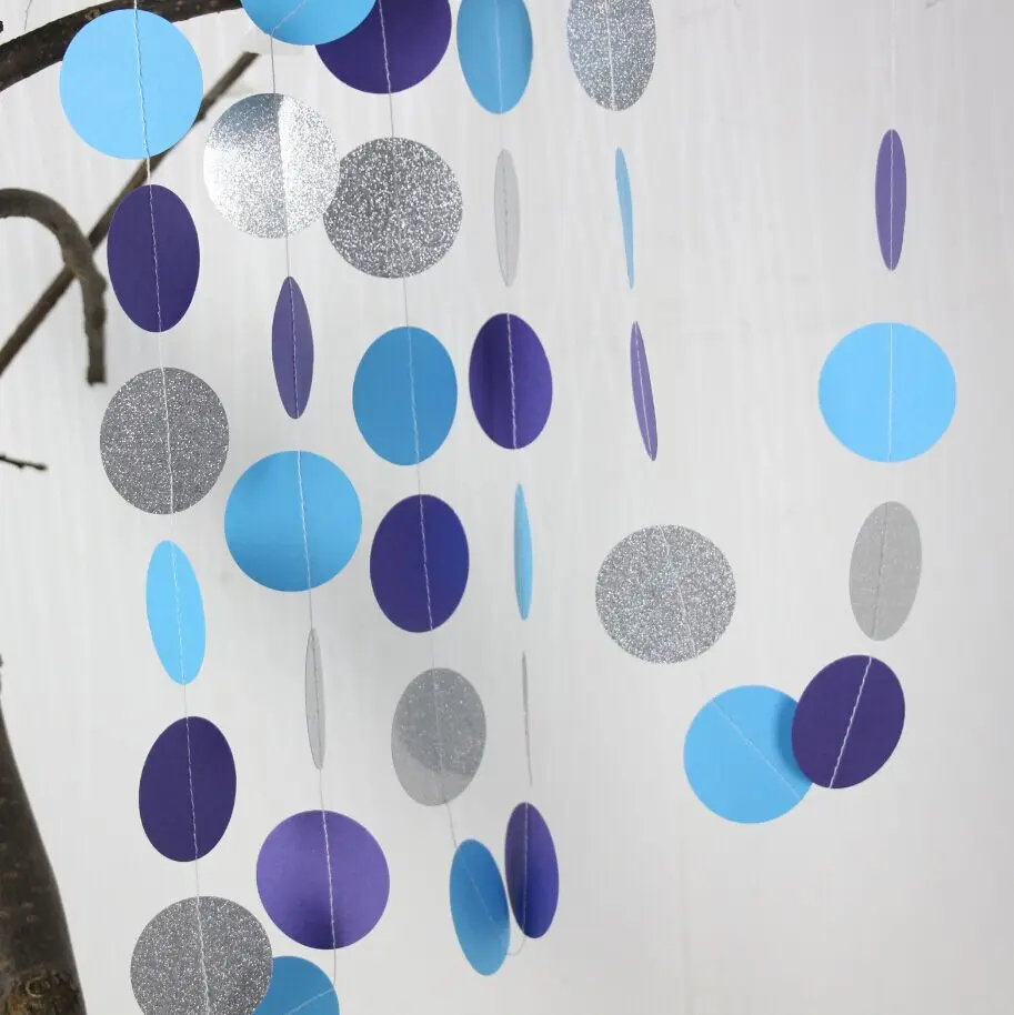 5 шт. Фиолетовый Синий Серебряный венок День рождения Декор Фон наряд для