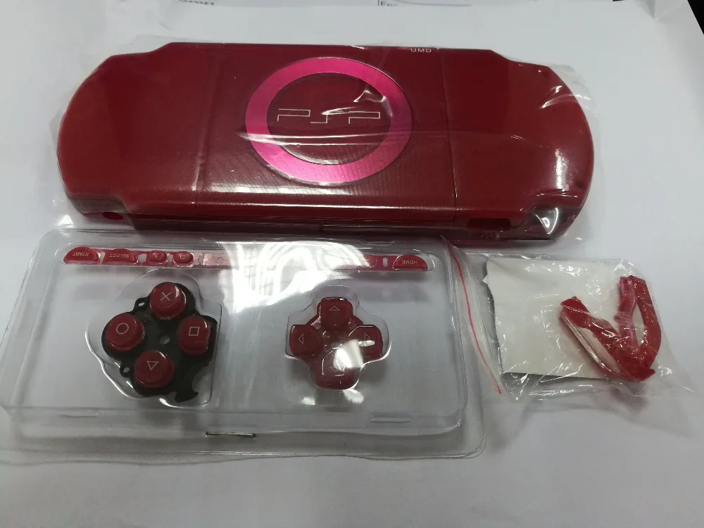 Красный цвет полный чехол для PSP 2000 housing shell запасные части с наборы