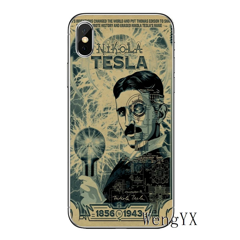 Мягкий чехол для телефона из ТПУ для Apple iPhone 8 7 plus 6s 6 plus X XR XS Max SE 5s 5c 5 4s 4 - Цвет: Nikola-Tesla-A-06