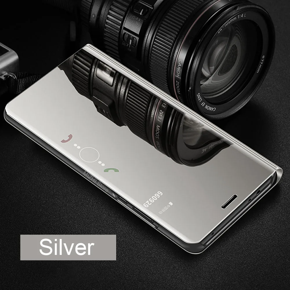 Умный чехол для huawei P20 P30 lite mate 20 Pro Y5 Y6 Y7 Y9 Psmart Plus, прозрачный зеркальный чехол для P 30 lite - Цвет: Silver