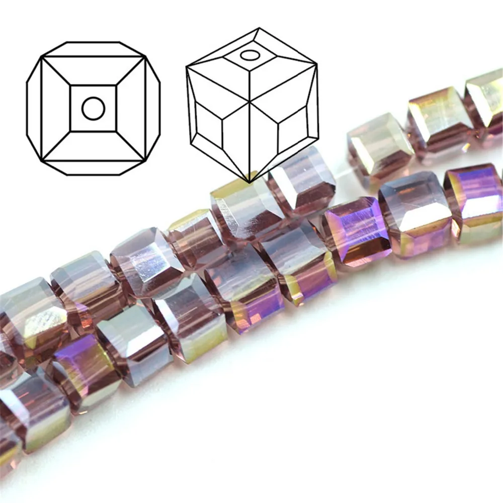 Square Crystal Beads 4MM 100PCS/LOT AB Color Loose Rhinestones Faceted Glass For Needlework Accessories | Украшения и аксессуары