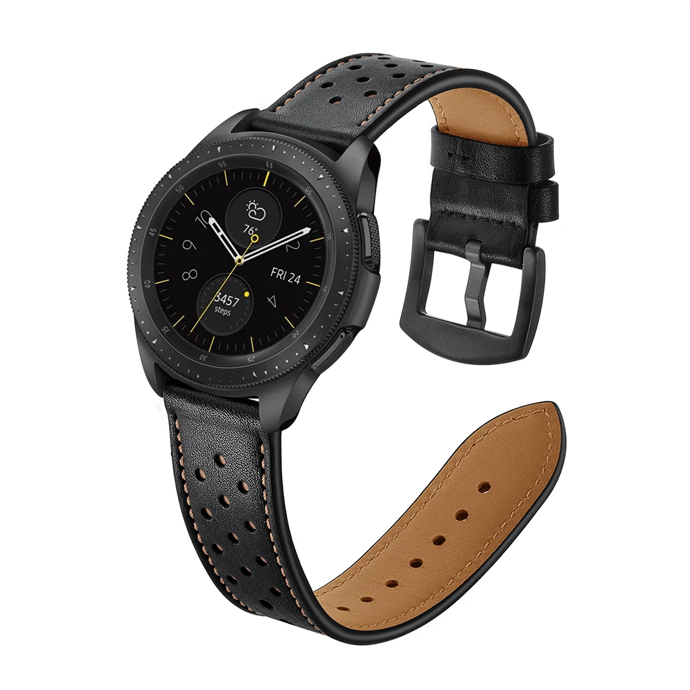 EXRIZU ремешок для часов из натуральной кожи модный браслет для samsung Galaxy Watch/Active/gear S3/gear S2 Classic/gear Sport