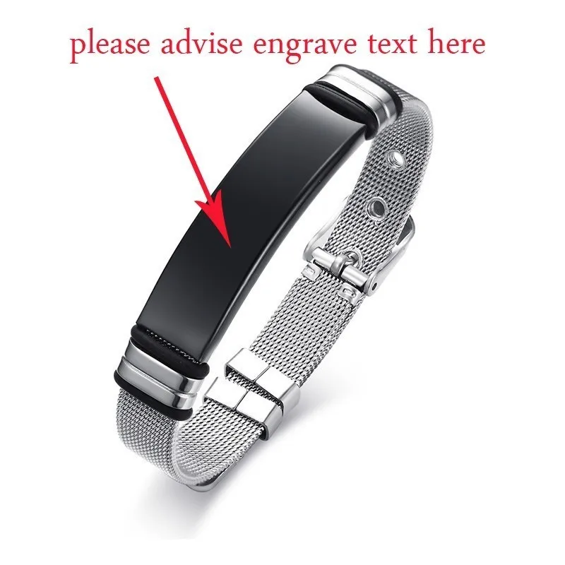 ADD ENGRAVING На заказ крест мужской браслет из нержавеющей стали молитва христианского лорда персонализированный Регулируемый мужской браслет дропшиппинг - Окраска металла: ADD ENGRAVING