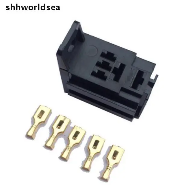 Shhworldsea-مآخذ مرحل السيارة ، 5-Pin ، 4-pin Mount ، سلسلة المرحل 30A ، موصل مرحل السيارة ، حامل ثابت