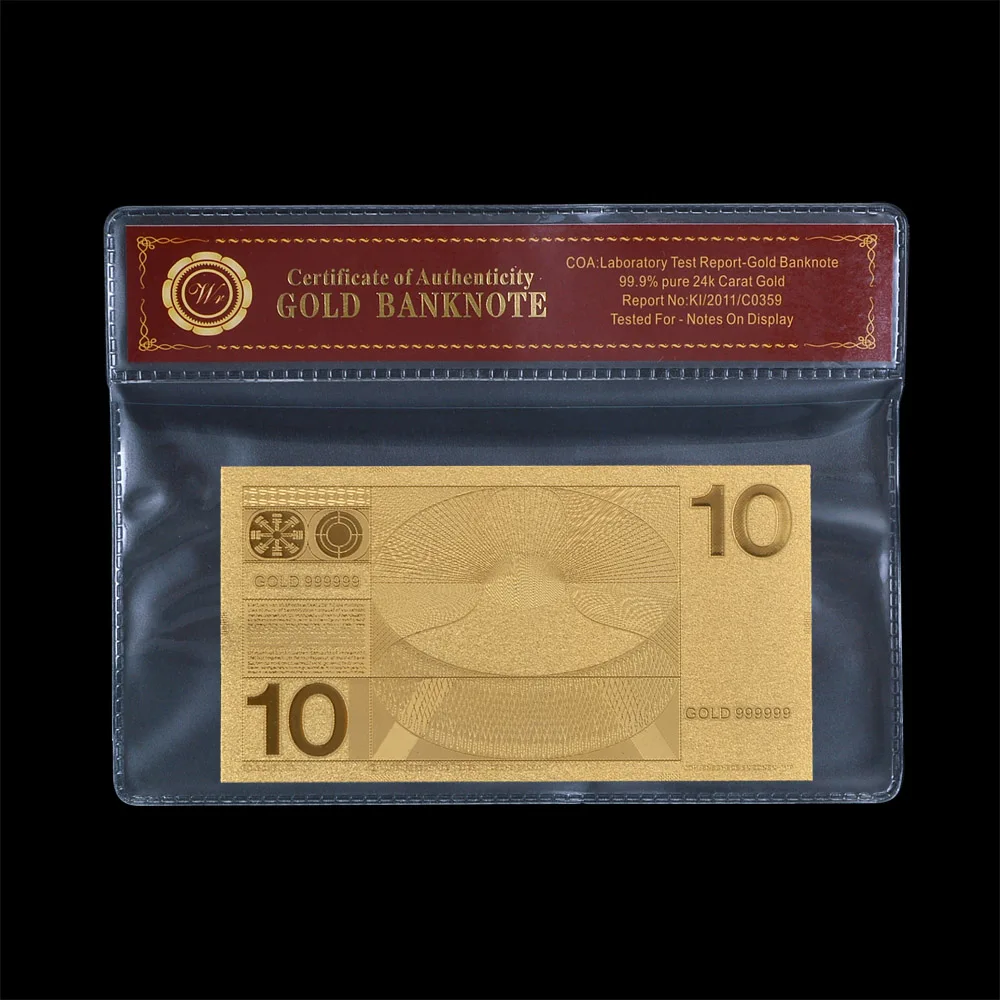 Специальные дизайны Холланда 10 галден золотой фольги банкнот новый