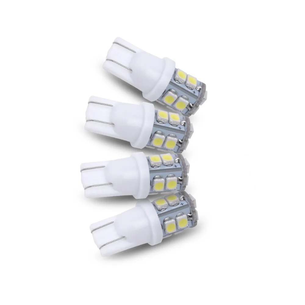 4x фонарь T10 w5w 10SMD 3528 Белый светодиодный автомобильный с клиновидным цоколем