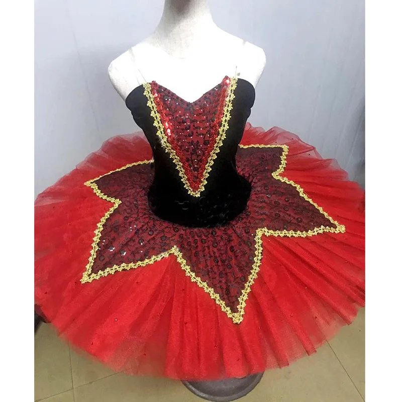 

Spanish Red Ballet Tutu Dress In Ballet Dance Wear,Black Red Don Quixote Ballet Tutus Ballet Dress for Adult or Child Pancake