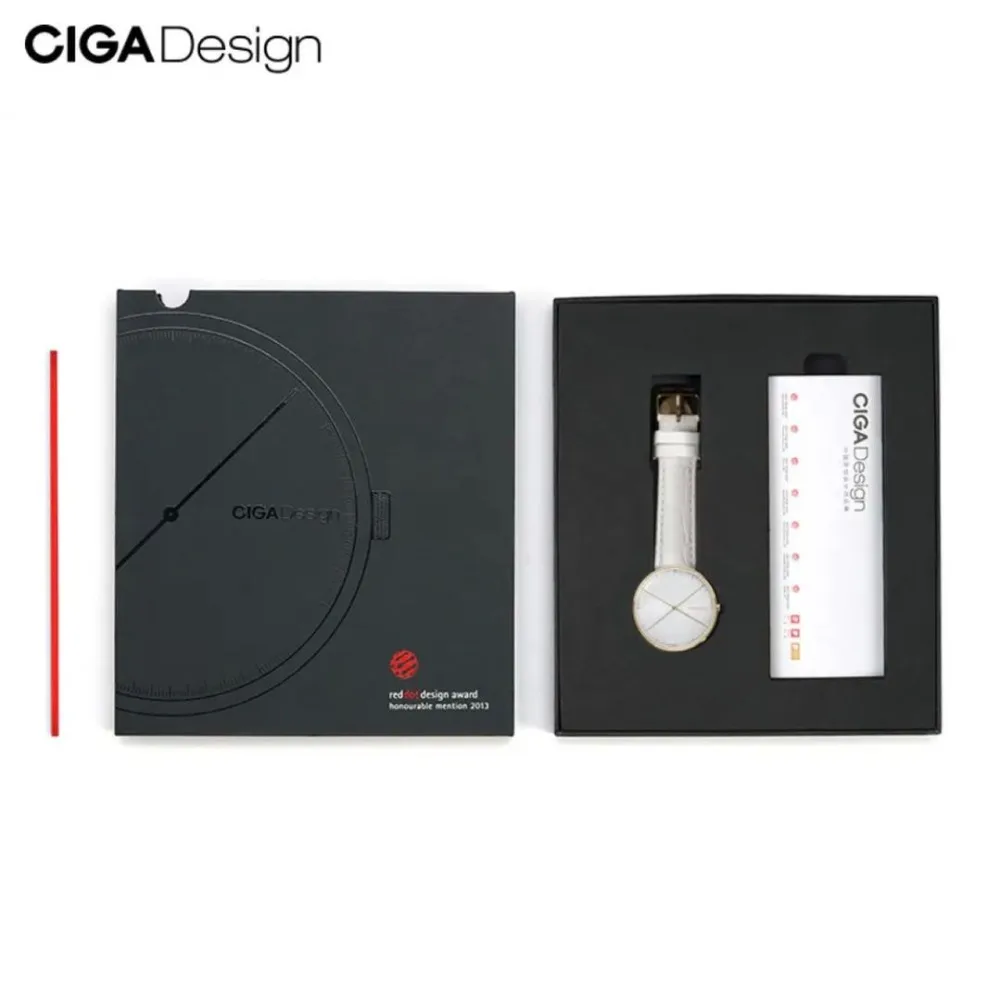 Женские часы 009 серии Xiaomi CIGA дизайн наручные часы Reddot Winner Модные Простые ретро кожаные часы для отдыха пара кварцевые часы