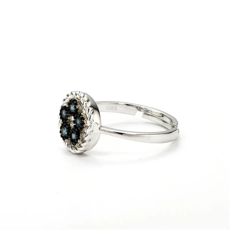 YESWOMEN 925 Sterling Silver Natural London Blue Topaz Ring Adjustable Rings for Women Jewelry | Украшения и аксессуары