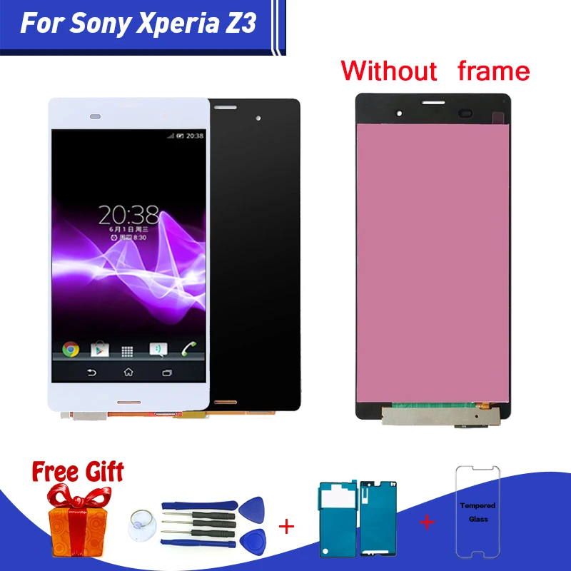 Фото Для Sony Xperia Z3 ЖК-дисплей L55t D6603 D6653 Дисплей Сенсорный экран цифровой