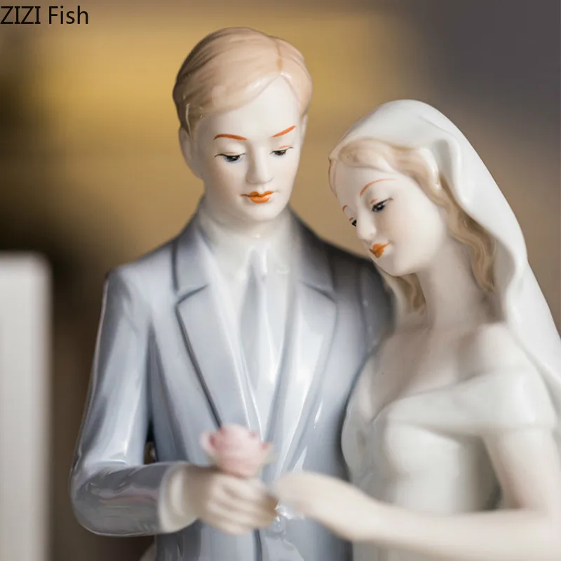 Статуя персонажа для пары керамические скульптуры украшения свадебные подарки