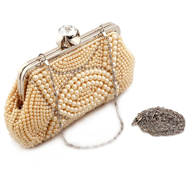 Полный бисером женские винтажные вечерние сумки имитация жемчуга shell формы
