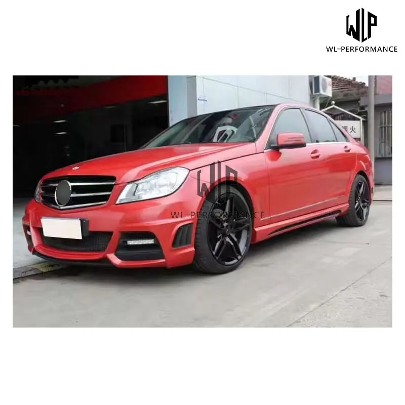 W204 комплект кузова автомобиля FRP неокрашенные передние бамперы задние боковые