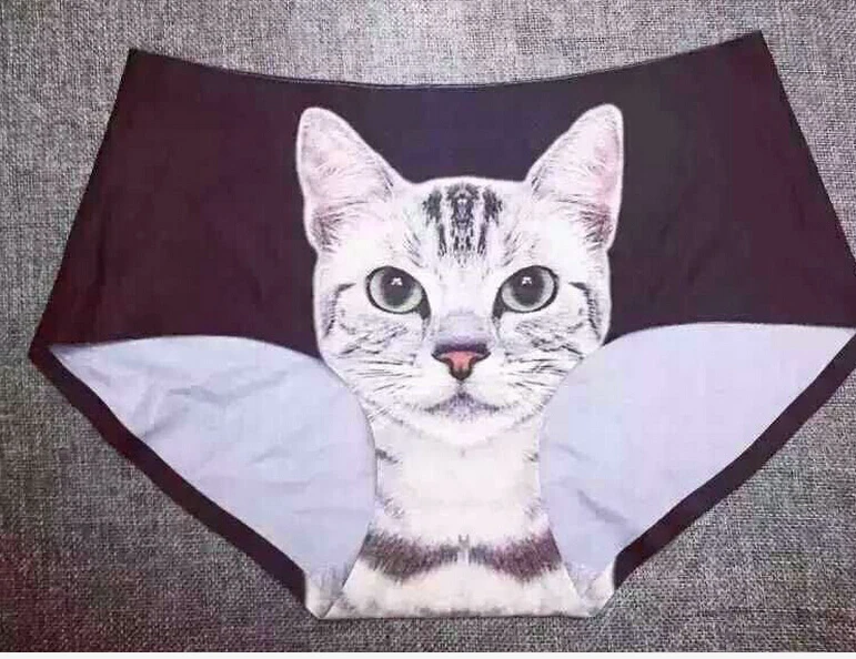 Женское Бесшовное нижнее белье Meow розовые трусы с 3D принтом в виде кошек R3