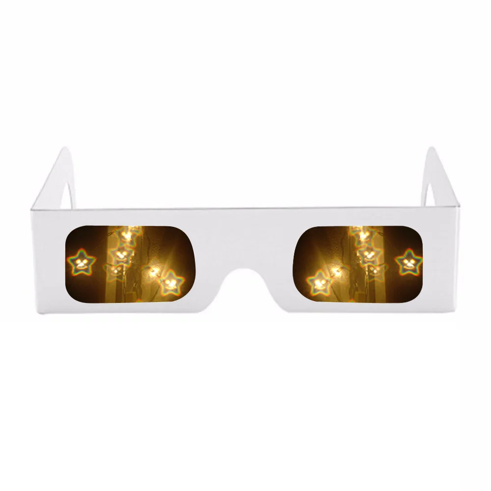 Очки дифракции с люминесцентным сердцем очки 3D эффектом прозрачные линзы белая