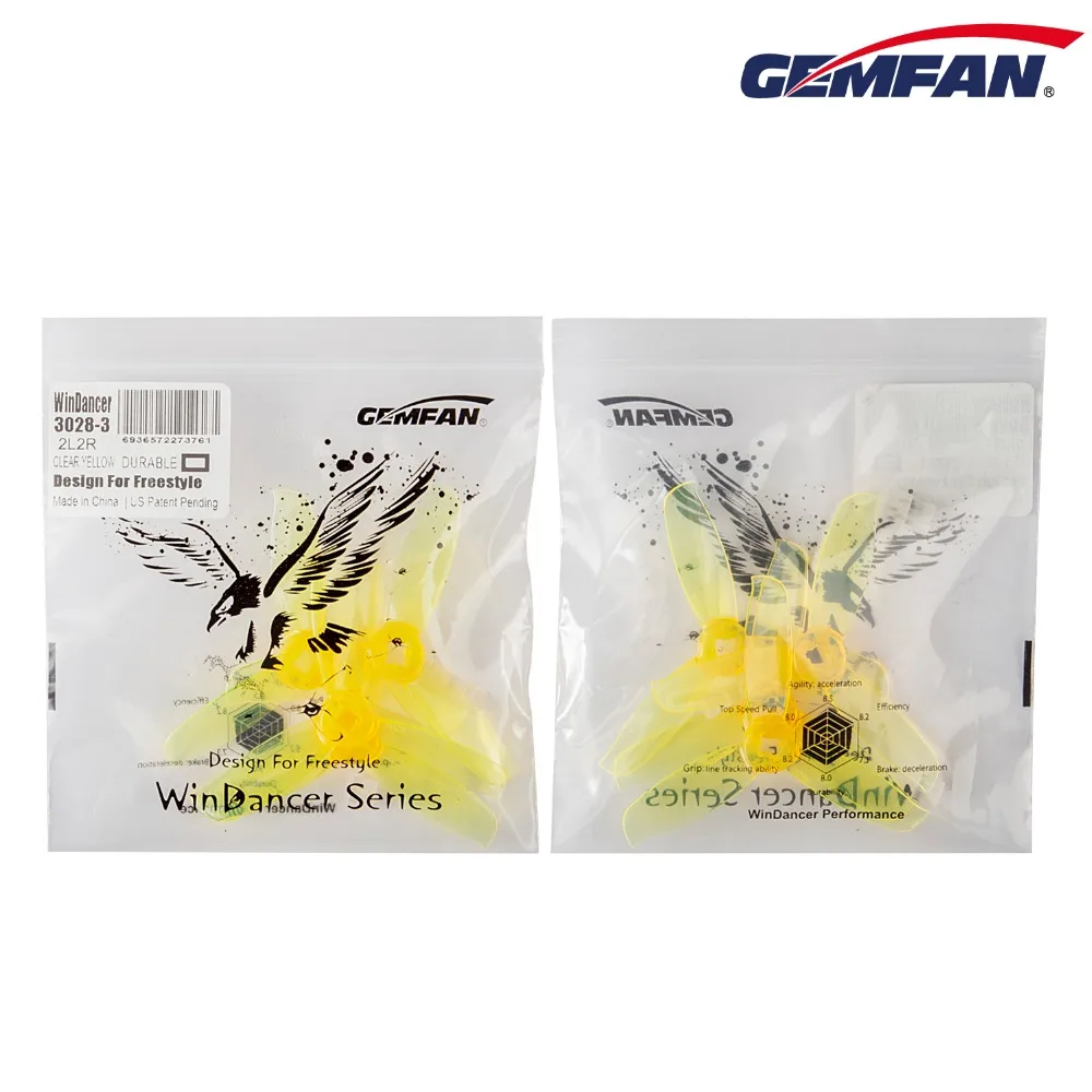 4 шт./лот GEMFAN 3028 PC пропеллер 3 дюйма Paddle CW CCW реквизит для FPV дрона квадрокоптера