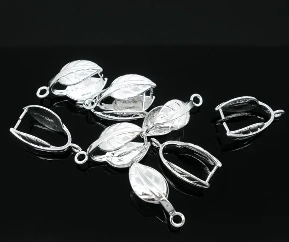 DoreenBeads Медный кулон зажимы и застежки для подвески серебряный цвет 20 мм (6/8 &quot) x 10