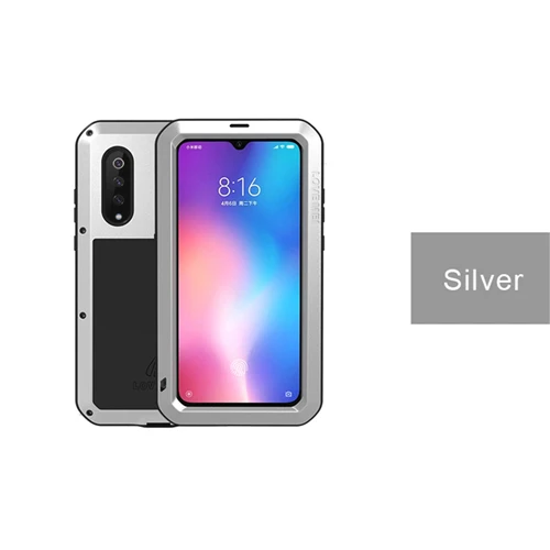 Для Xiaomi mi 9 Силиконовый противоударный чехол металлический армированный защитный чехол для Xiaomi mi 8 9 6 mi 9 mi 8 mi 6 Чехол Funda+ Стекло пленка - Цвет: Silver