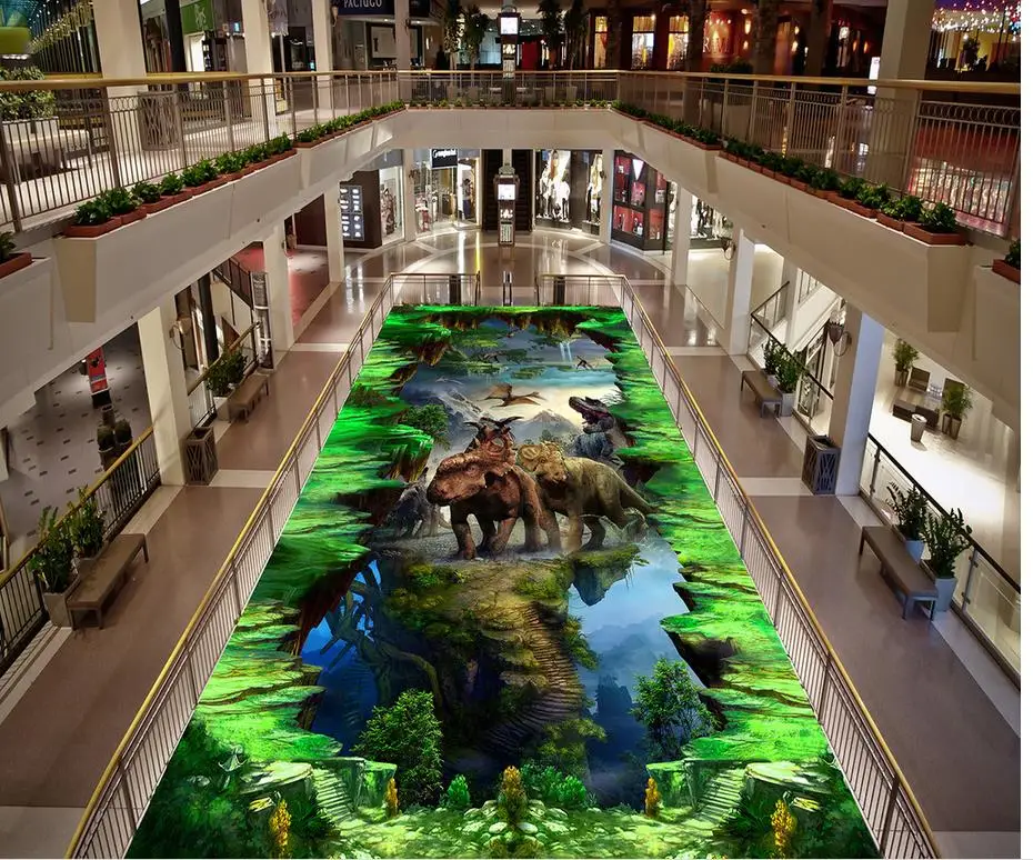 ПВХ обои на заказ с 3D рисунком пола Мир животных|custom 3d|floor wallpaperfloor painting |