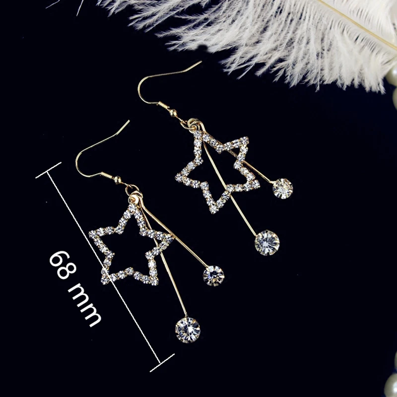 JZTOP серьги-капли с кристаллами женские роскошные длинные серьги со стразами и