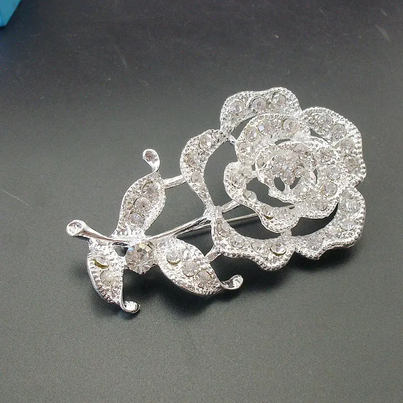 1 шт. новое качество ювелирные изделия горный хрусталь большая брошь цветок с