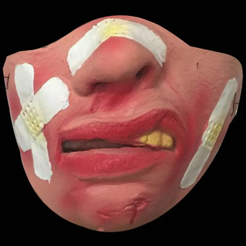 Прозрачный Funny Toy Adult Party Latex Mask Clown Cosplay Half Face Horrible Scary Masks Masquerade Halloween Party Decor - Цвет: Прозрачный