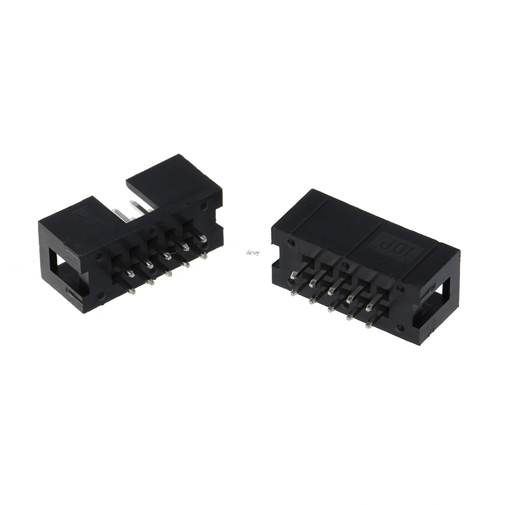 10 шт. DC3 Pin 2x5 двухрядный 2 54 мм Шаг прямой штырь IDC коробка коннектор 19QB |