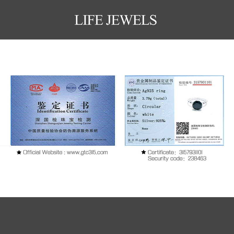 Authentic 100% 925 Sterling Silver Black Zircon Rings Charm l Women Luxury Valentine's Day Gift Jewelry 18105 | Украшения и