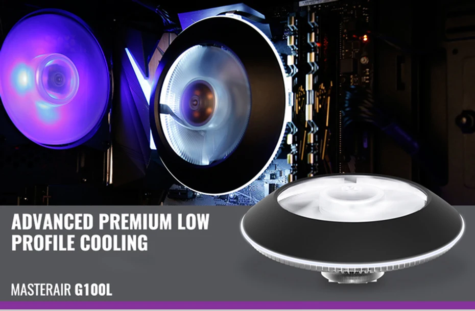 Кулер Cooler Master MAM-G1CN-924PC-R1 G100 блюдце кулер для процессора Intel 115X2011 AMD AM4 AM3 радиатор 10 см 4pin RGB Вентилятор охлаждения