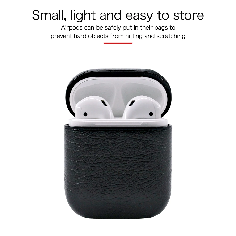 Роскошный кожаный беспроводной чехол для наушников AirPods защитный аксессуары Apple