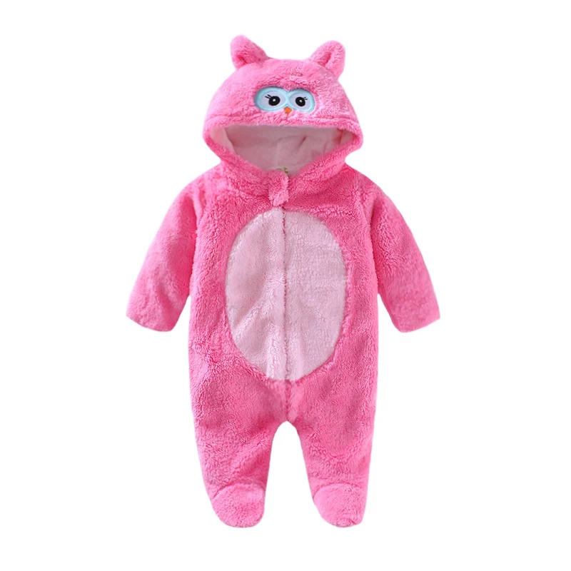 Детские боди комбинезоны с изображением совы/кролика флисовый/хлопковый костюм