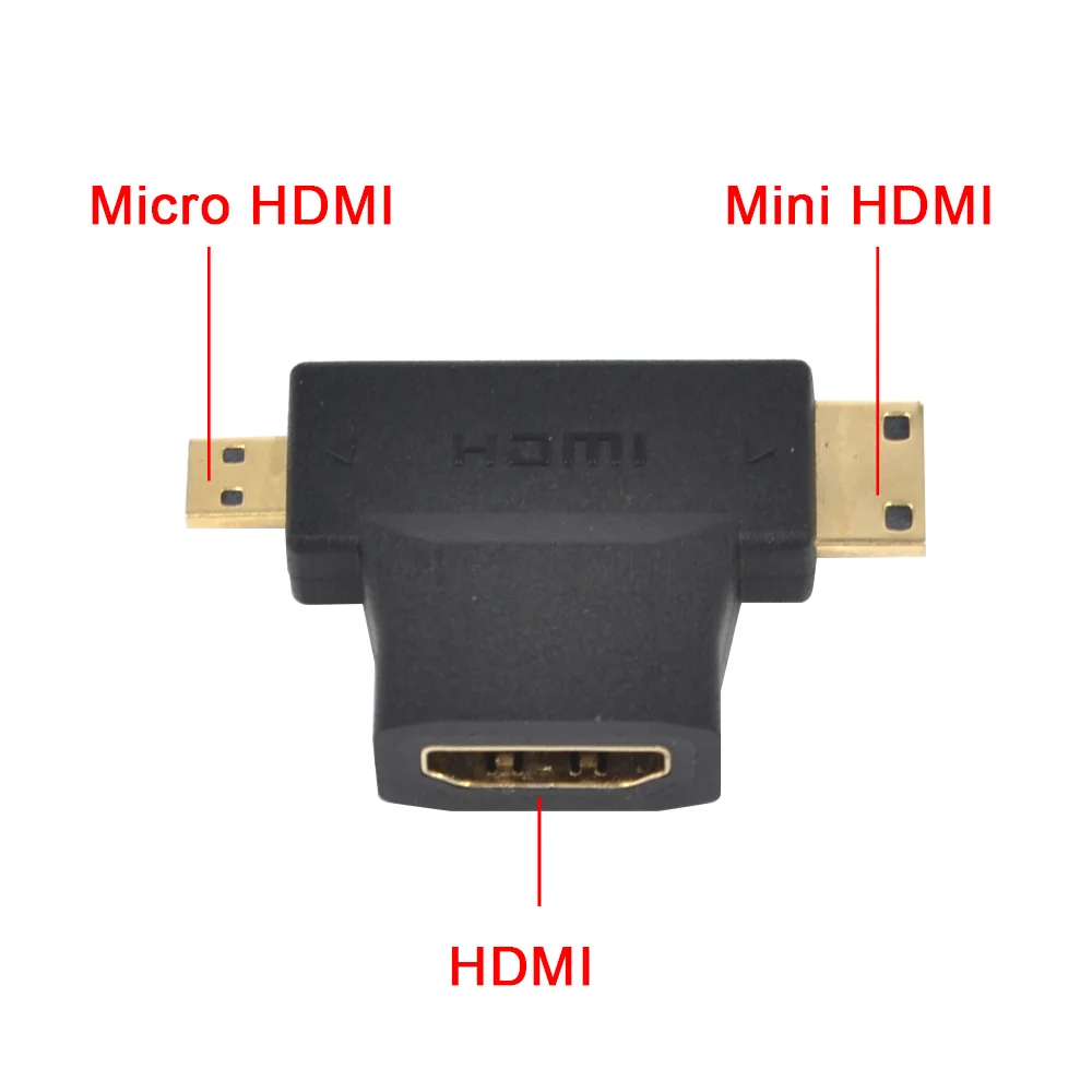 Высокоскоростной адаптер 3 в 1 V1.4 1080P HDMI совместимый с женским и мужским разъемами