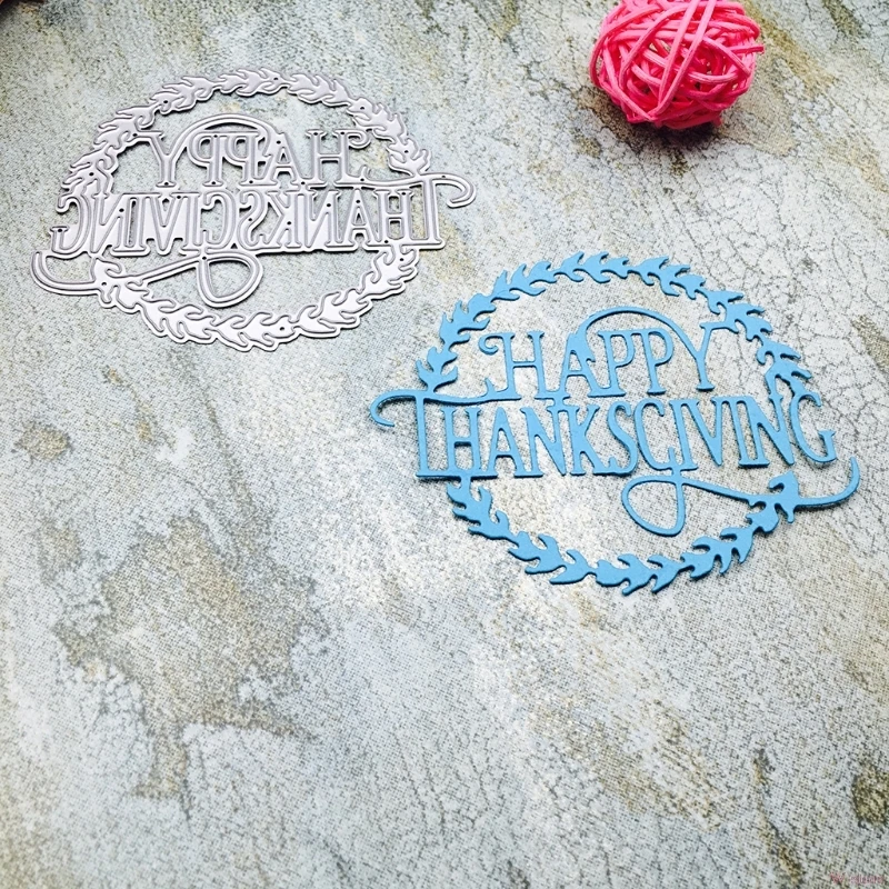 Happy Thanksgiving Metal Steel Cutting Dies Stencils Embossing DIY Scrapbooking W-store Sep18_A | Дом и сад