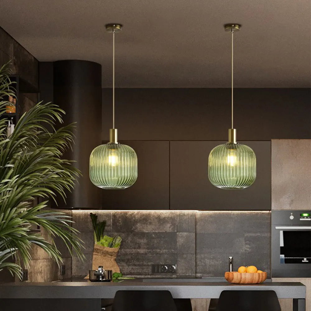Macaron-luces colgantes de cristal colorido para restaurante, lámpara Retro nórdica creativa para sala de estar, Simple, luz LED E27
