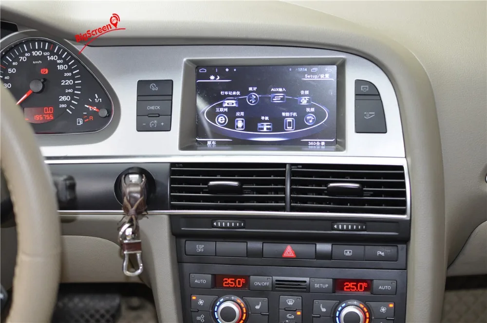 7 дюймовый Android четырехъядерный автомобильный DVD плеер GPS навигатор для Audi A6L 2007 2011