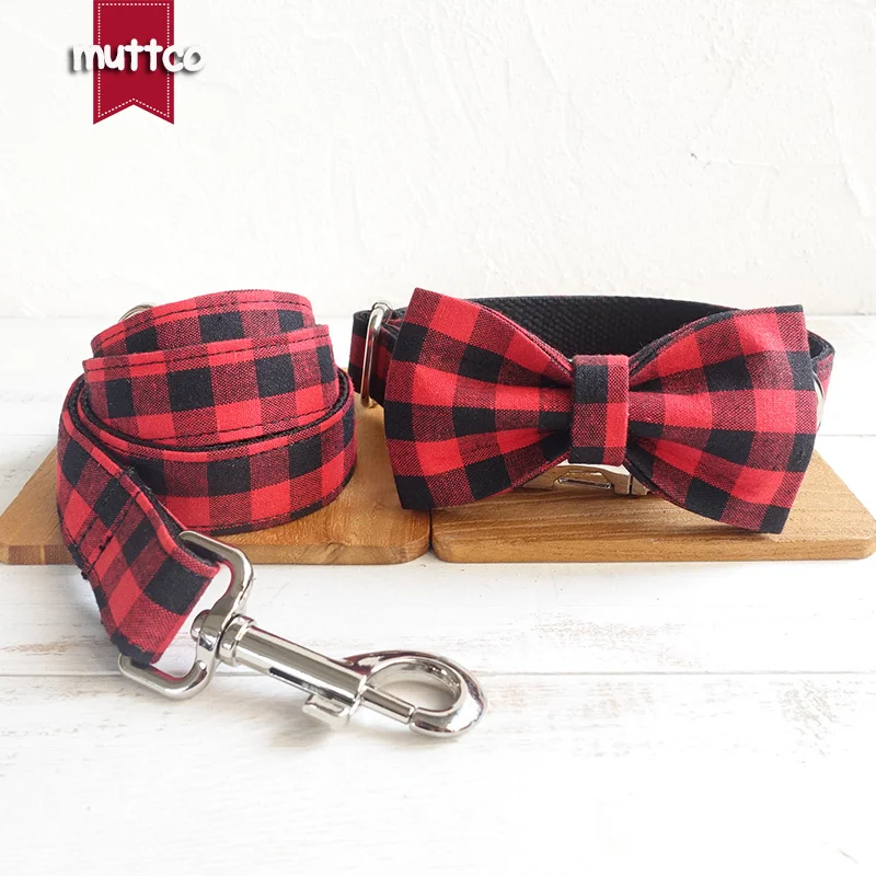 10 шт./лот MUTTCO поводок для собаки удобно гулять собака красный черный клетчатый