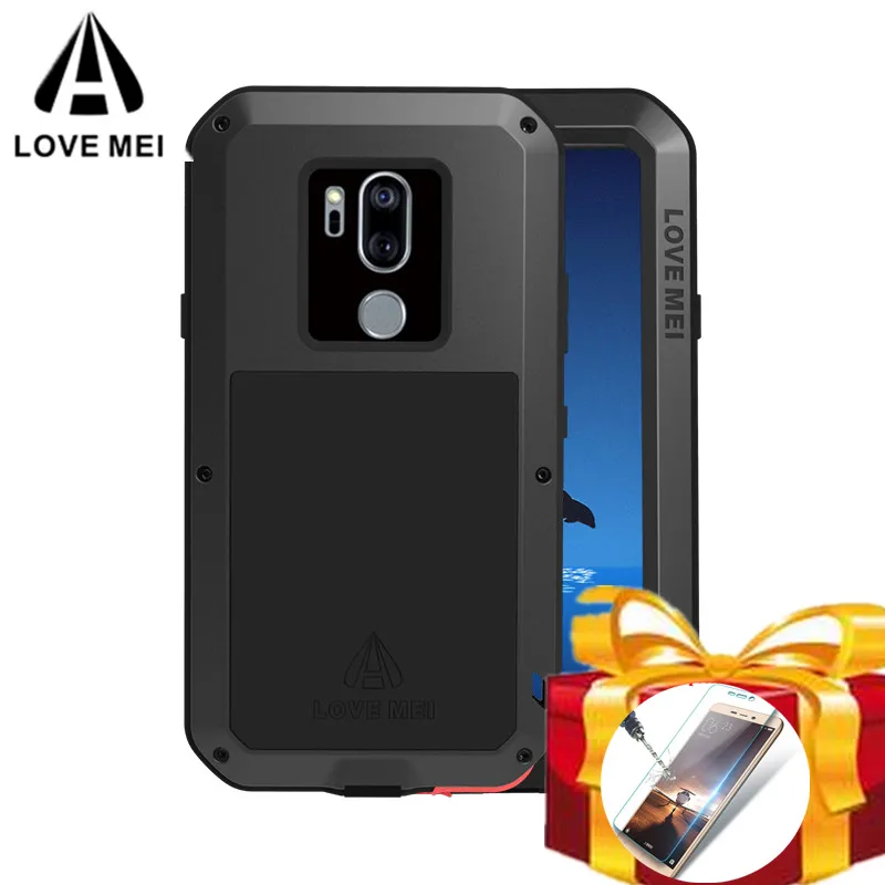 Gorilla glass filmGift водонепроницаемый чехол для LG G7 ThinQ Love Mei жесткий ударопрочный