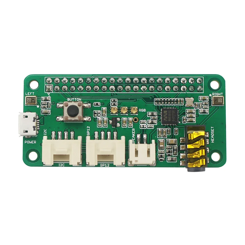 Raspberry Pi 3 ReSpeaker 2-Mics Pi HAT Pi 3B Интеллектуальный голосовой модуль двойной микрофон Плата расширения совместим с Pi Zero W