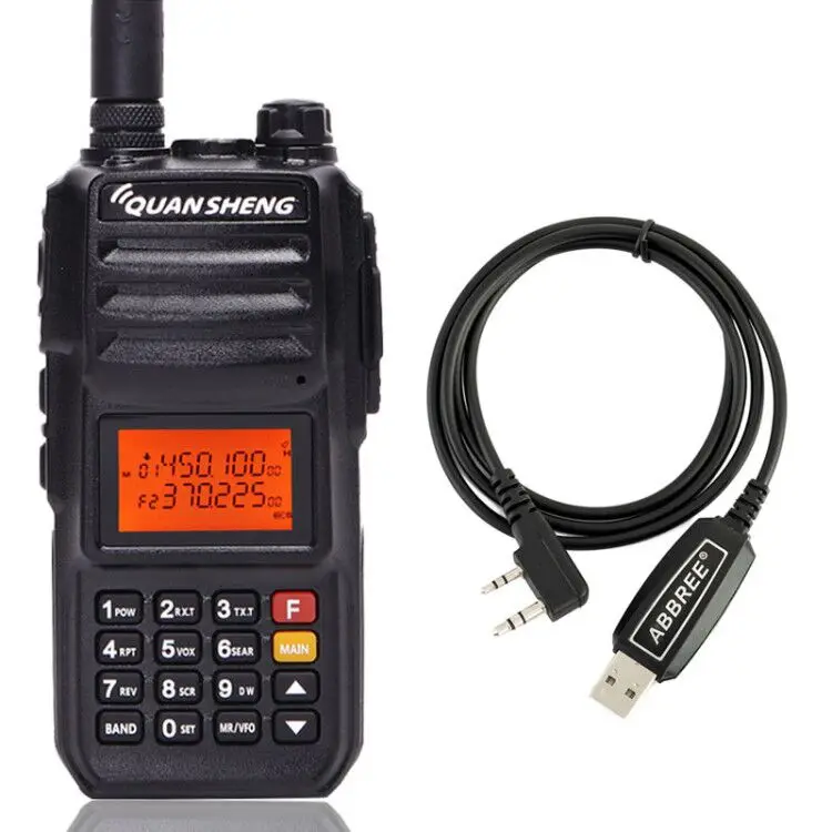 add program cable Quansheng TG-UV2 PLUS высокая мощность 10 Вт 5 полос 136-174 МГц/Полиция 350-390MH/400-470 МГц 4000 мАч 10 км Диапазон 200CH рация радио - Цвет: add program cable