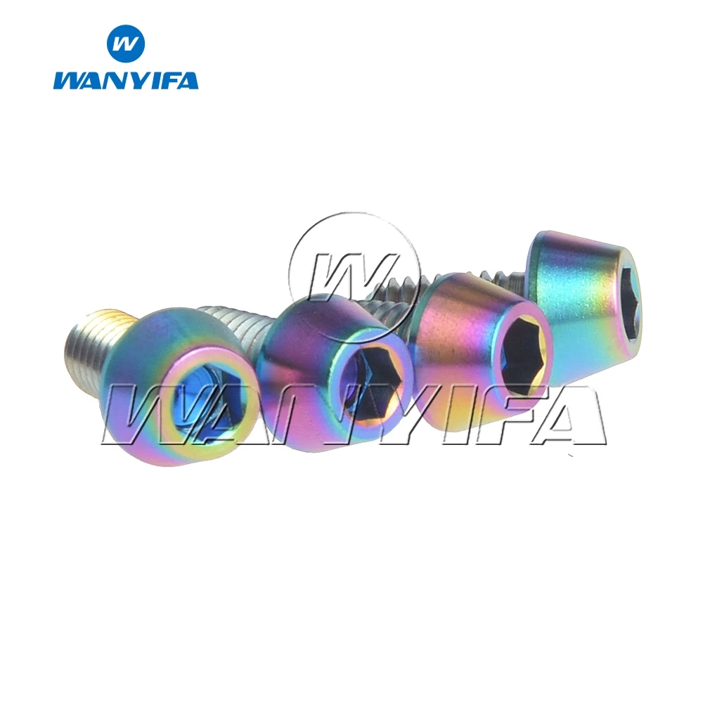 Wanyifa 4 шт. Титановые Болты Винты M4x8mm конические болты для велосипеда Детали руля