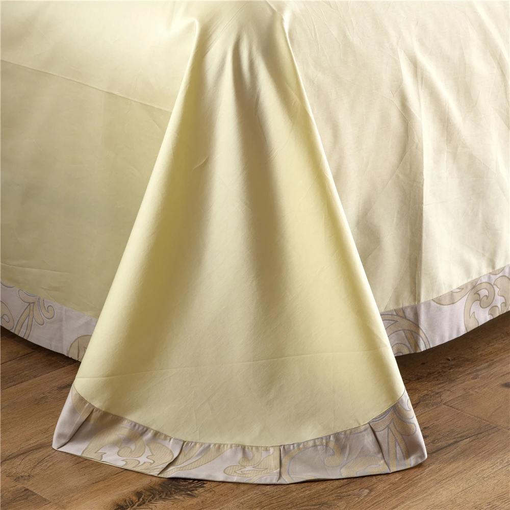 

Egyptian Cotton Jacquard Beige Gold 4Piece Bedding Quilt Cover Sheets Pillowcase Queen King Size Thread Count 400 Palace Paisley