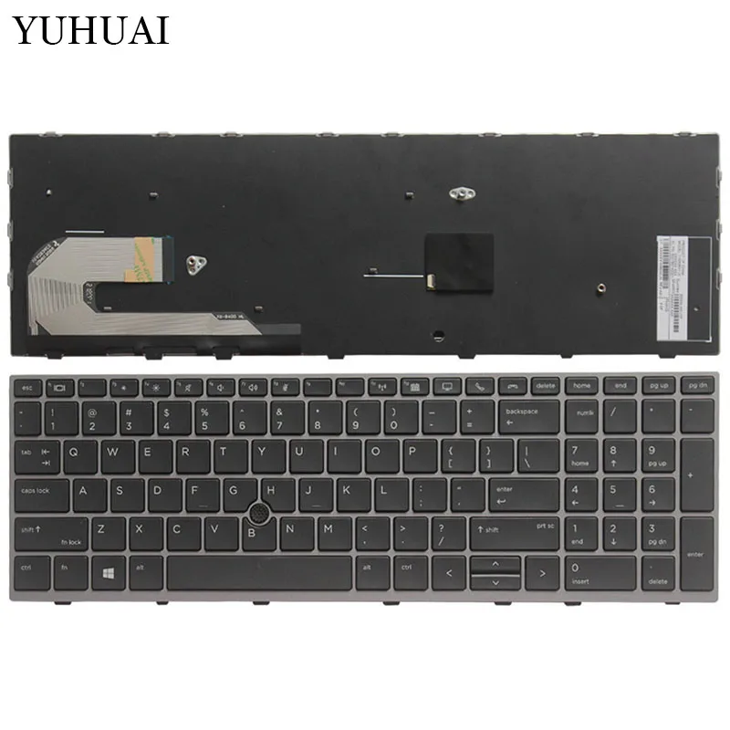 Новая клавиатура для ноутбука США для hp EliteBook 850 G5 с серебристой рамкой с подсветкой/без подсветки