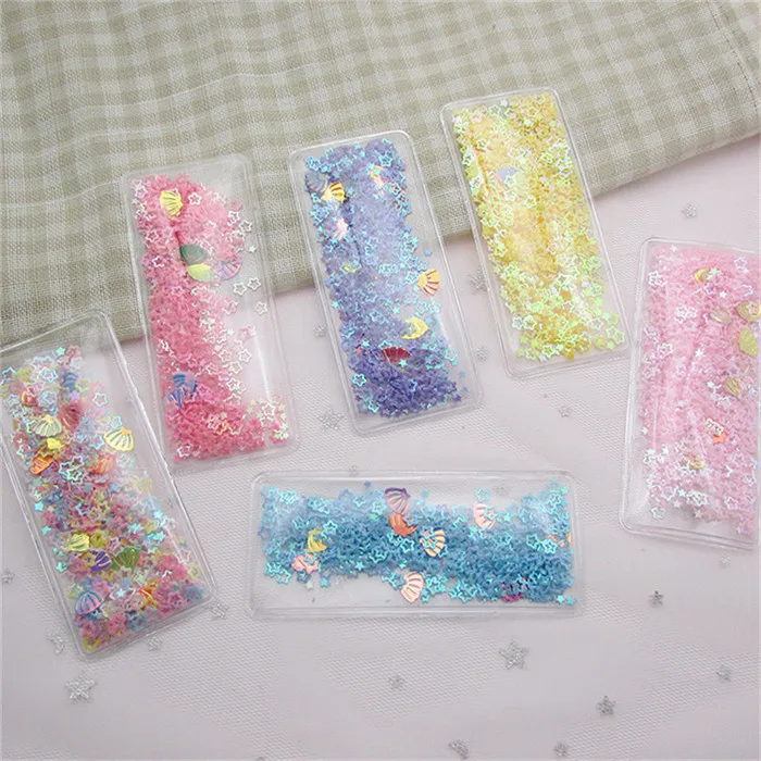 Mix color 10 шт./лот, 9*3,8 см, Прозрачный квадратный BB зажим, крышка, звезда, блестки, плавные патчи, аппликации для детей, заколки для волос, аксессуары - Цвет: Mix color