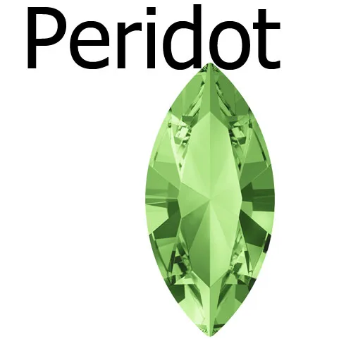 peridot Navette Стразы 14 цветов серебро золото установка K9 стекло Кристалл пришить горный хрусталь свадебное платье обувь сумки ювелирные изделия Diy отделка - Цвет: peridot