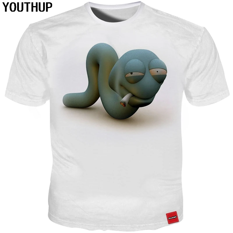 YOUTHUP 2020 Новая летняя футболка для мужчин с принтом насекомого 3d классные белые
