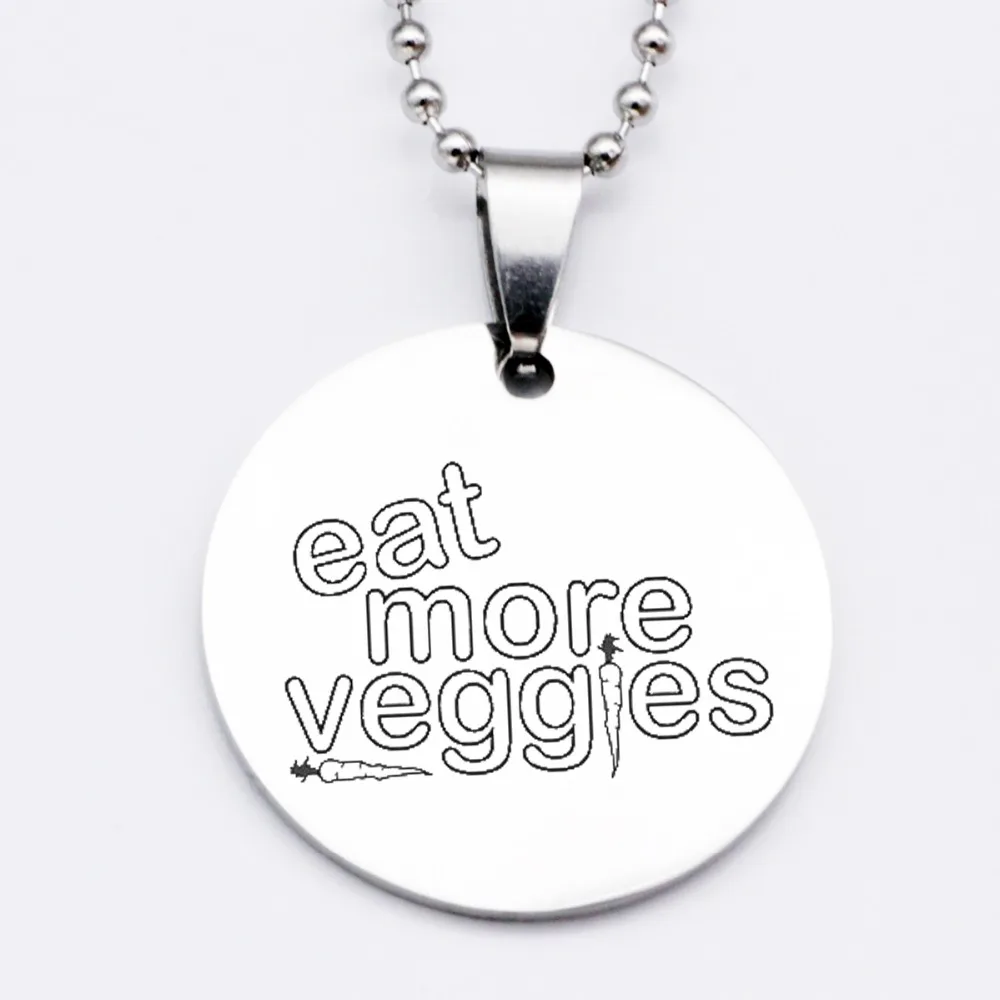 Письмо ожерелье брелок Eat More Veggies женское веганское ювелирное изделие из