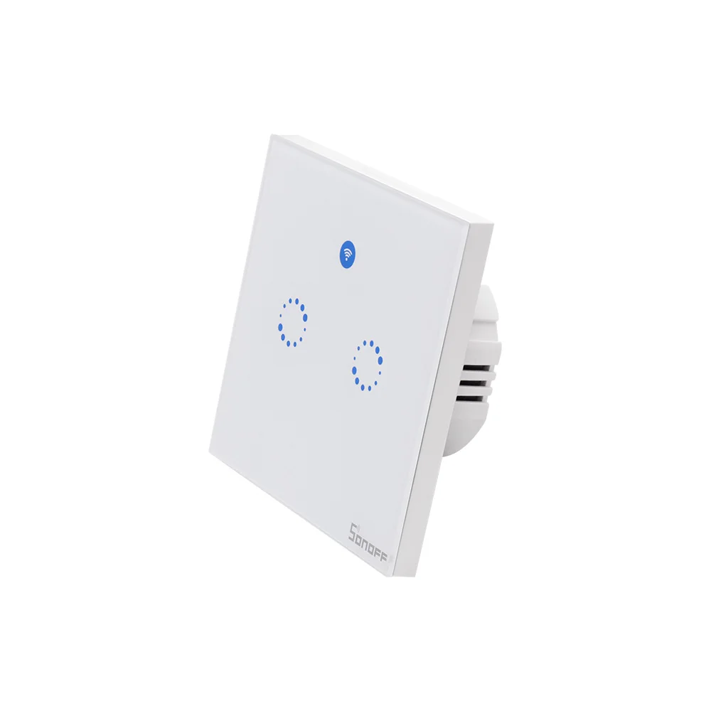 Sonoff ЕС T1 2 банды умный Wi-Fi стене выключатель света таймер RF/APP/Touch Управление Панель
