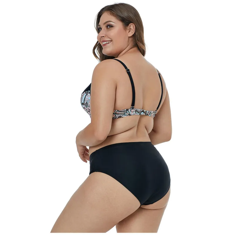 2019 комплект бикини из двух предметов пляжная градиент цвет плюс размеры