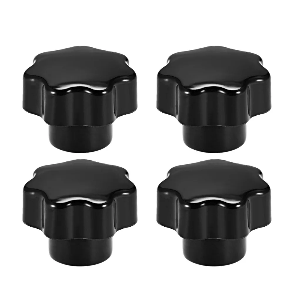 

Uxcell High Quality New 4pcs M8 M6 Thumb Nuts Brass Insert Female Thread Star Knobs Grip Handle Clamping Knob Manual Nuts Black